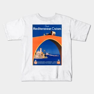 Vintage Travel Poster Germany Our Mediterranean Cruises Kids T-Shirt